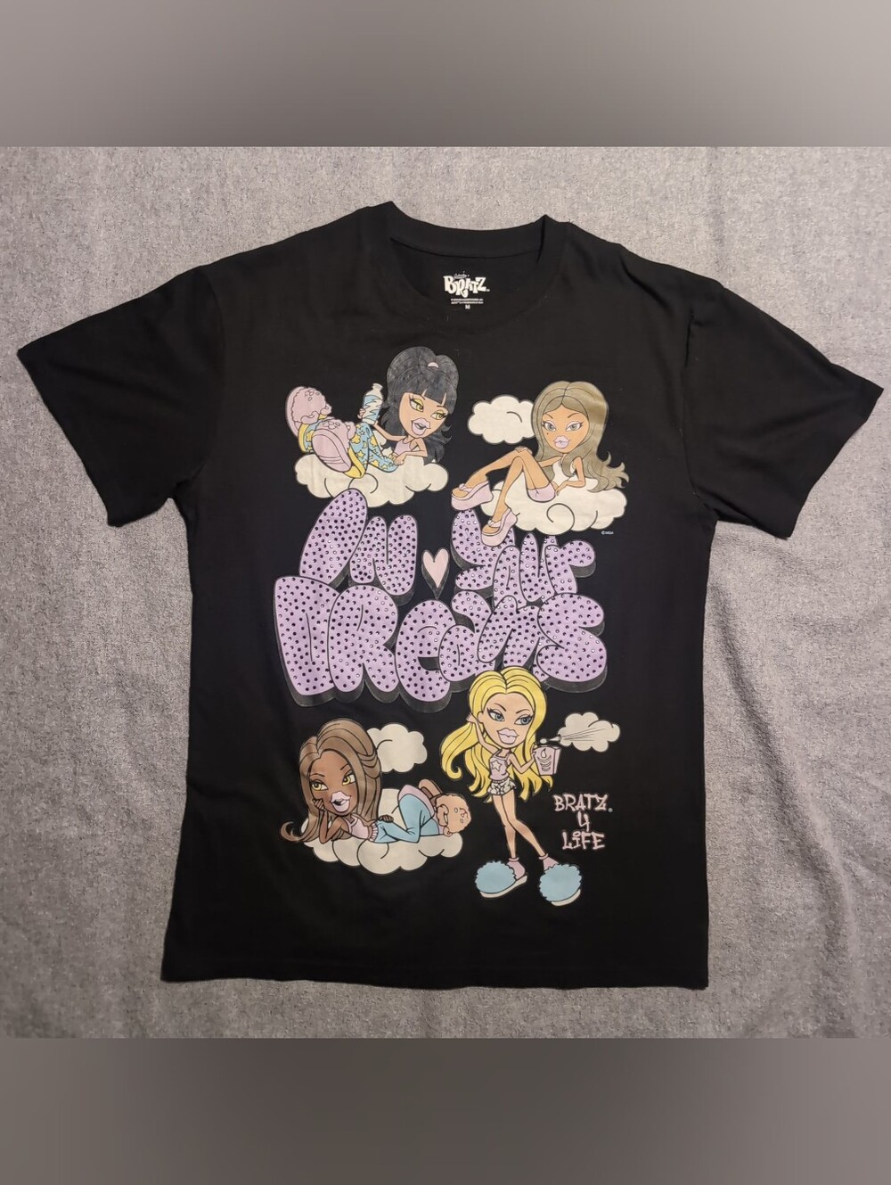 Bratz "In Your Dreams" Black Graphic Tee - Size Medium